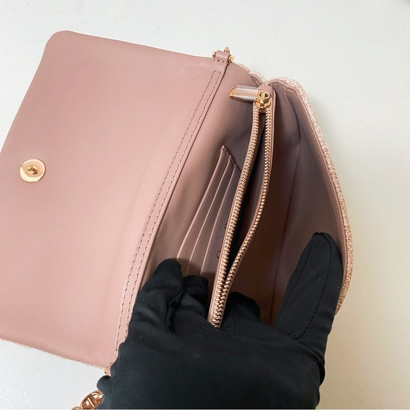 Dior Caro Quilted Tweed WOC Crossbody Bag in Blush - Picture 10 of 12